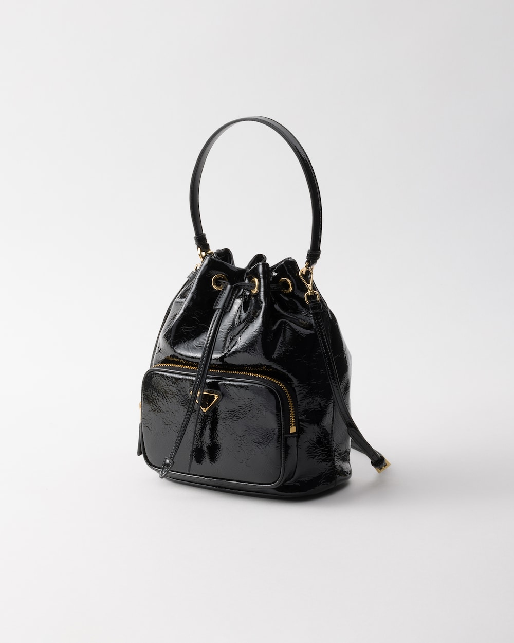 Prada Duet Naplak Patent Leather Bucket Bag - Image 2